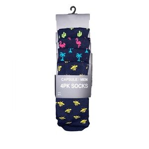 SIMPLY BE. CAPSULE MEN 4PK SOCKS - NAVY MULTI SIZE 6-11 (NEW WITH TAGS)